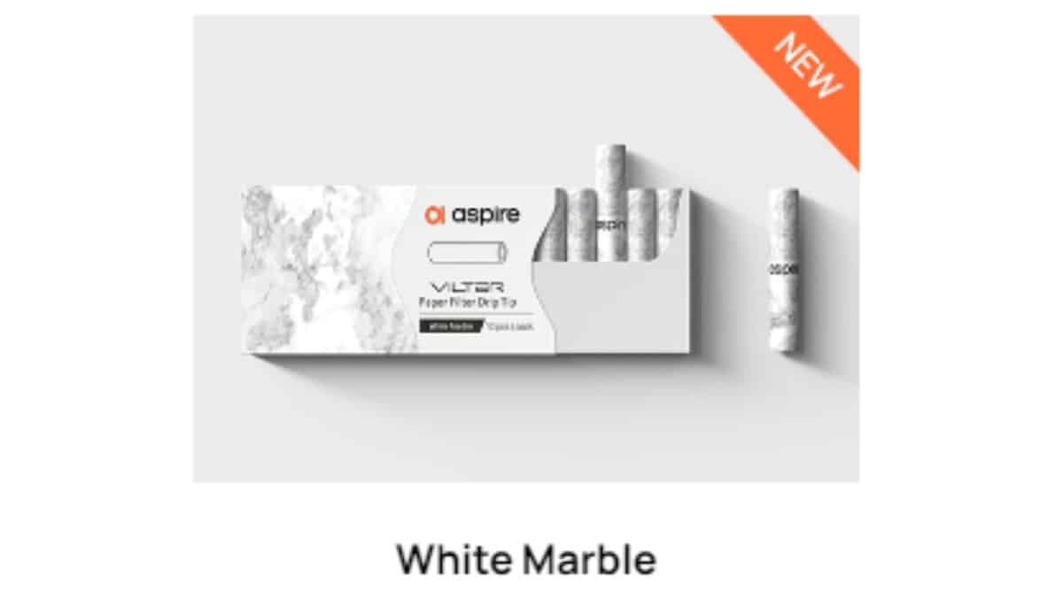 Aspire Vilter Paper Filters - WHITE MARBLE Pack (10 Filters)