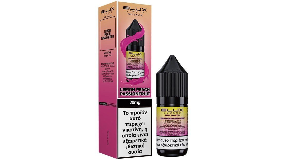 Elux Lemon Peach Passion Fruit Salt 20mg 10ml